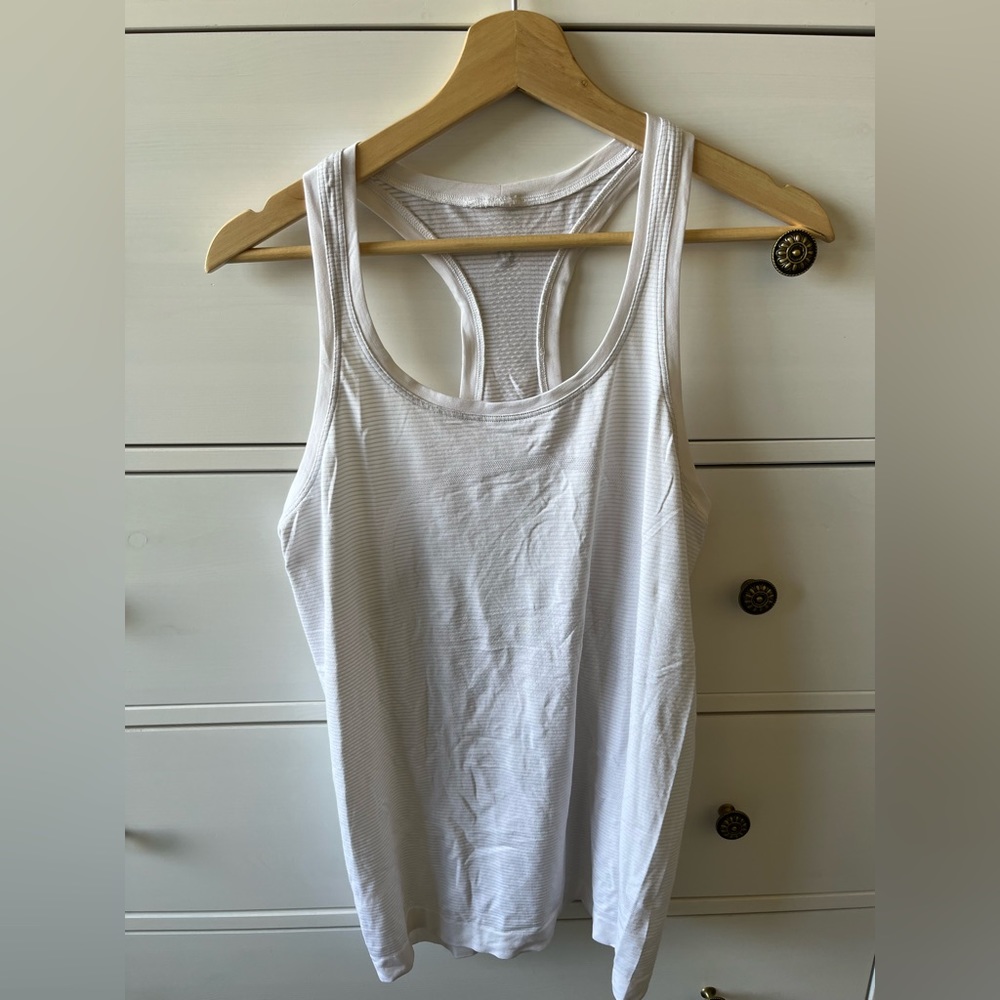 White Lululemon racer back athletic tank